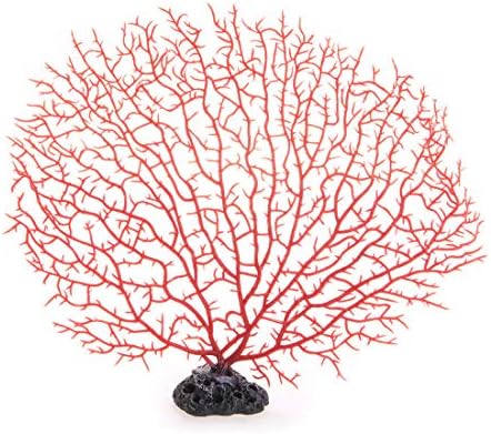 Jainsons Pet Products Artificial Plastic Coral Tree Aquarium Decoration Underwater Plant for Fish Tank (Red)