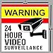 6 Pack Video Camera Security Stickers. Large 5 inches. Adhesive on the Front and Back for Windows, Walls, Doors. Give warning that your home or retail businesses is under 24hr surveillance recording.