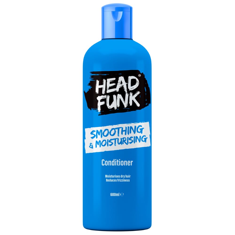Head Funk Smoothing & Moisturising Conditioner - Moisturises Dry Hair and Reduces Frizz | Infused with Coconut Oil - Restores & Strengthens All Hair Types (Blue, 600ml)