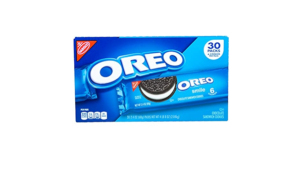 Nabisco Oreo Chocolate Sandwich Cookies 2 4 Oz 30 Ct Pack Of 4 A1 Amazon Com Grocery Gourmet Food