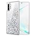 Caka Case Compatible for Galaxy Note 10 Plus Glitter Case for Girls Women Liquid Bling Flowing Sparkle Shining Phone Case for Samsung Galaxy Note 10+ Plus 5G (6.8 inch) (Silver)