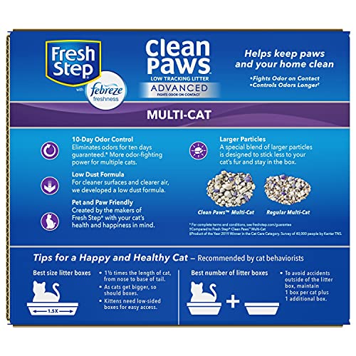 Fresh Step Advanced Clean Paws Clumping Cat Litter, Low Tracking Cat