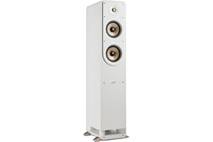 POLK AUDIO Polk Signature Elite ES50 Tower Speaker - Hi-Res Certified, Dolby Atmos Speakers & DTS:X Compatible, 1" Tweeter & (2) 5.25" Woofers, Power Port Technology for Effortless Bass, Contemporary White