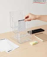Deflecto Countertop 4 Tier A5 Portrait Literature Holder Black view 8