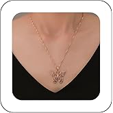 Erimberate Bohemian Filigree Butterfly Choker Necklace Gold Butterfly Pendant Necklace Hollow Butterfly Collar Necklace Metal Filigree Butterfly Necklace Jewelry for Women