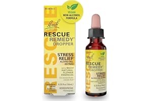 RESCUE Bach Remedy Dropper 10mL, Natural Stress Relief, Homeopathic Flower Essence, Vegan, Gluten & Sugar-Free, Non-Habit For