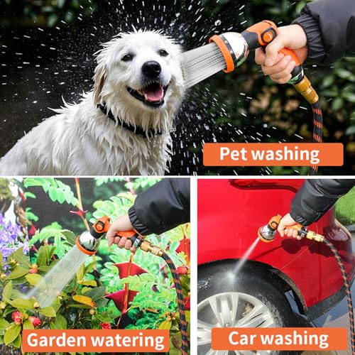 Expandable Garden Hose 45m 150ft Magic Flexible Garden Hose with 10 Upgraded Water Spray Modes, 3 Layers Latex Tangle Free, Garden Hose for Gardening and