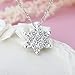 Snowflake Pendant Necklace,Haluoo 925 Sterling Silver Pendant Necklace Women Delicate Rhinestone Snowflake Pendant Chain Dainty Cubic Zirconia Romantic Lewelry Gift Xmas Gifts (White)thumb 3
