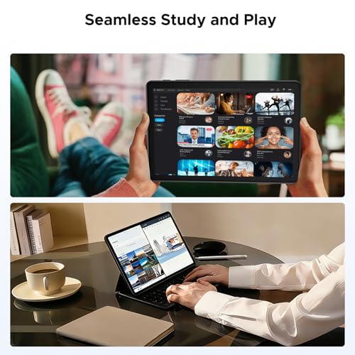 P10 10 Inch Android 16 Tablet with Gemini AI, 48GB+128GB/TF 2TB, 7000mAh, Quad-Core Processor, 90Hz, 5+8MP/Dual Speakers/3.5mm Headphone Jack/Face Unlock/Widevine L1, Tablet with Keyboard & Pen, Blue