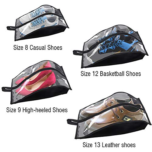 Plusmart Travel Shoe Bags,Transparent Nylon Shoe Washing Bags with Zipper for Men & Women, 6 Pack(4 Shoe Bags & 2 Shoe Washing Bags)
