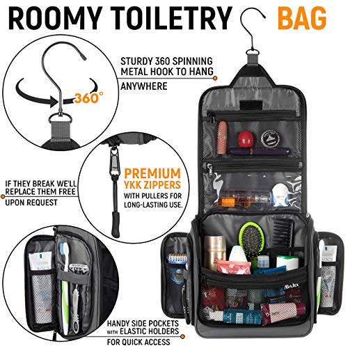 Premium Large Hanging Travel Toiletry Bag for Men and Women - Toiletry Organizer - Waterproof Hygiene Bag with Metal Xxl… - Image 2