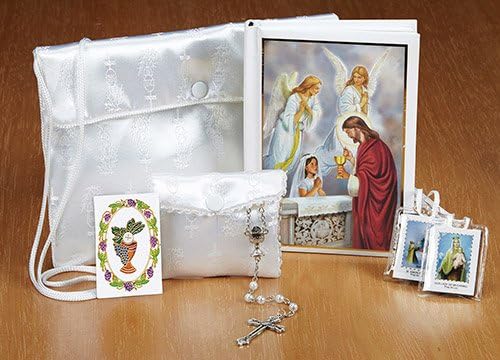 CB Catholic YT071 Primera Comunion Sacramentos Sagrados Spanish Satin Purse Set - Girl
