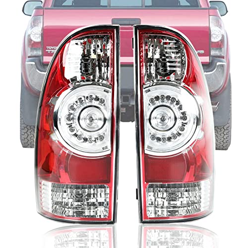 Rear Lights Pair Of Red LED Tail Lights For Toyota Tacoma 2005-2015 - Left & Right Assembly With Black Housing Left Right Rear Tail Lamp Assembly - Foto 11