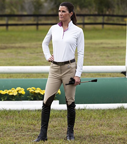 Huntley Equestrian Riding Pant with Back Snap Pockets, Beige, 30