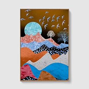 Framed Canvas Home Artwork Decoration Abstract Scenery Canvas Wall Art for Living Room, Bedroom - 16x24 inches