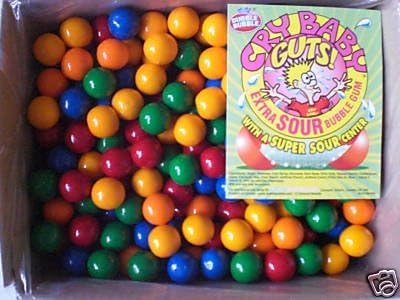Dubble Bubble Cry Baby Sour Bulk 1" Gum balls by The Candy Peddler