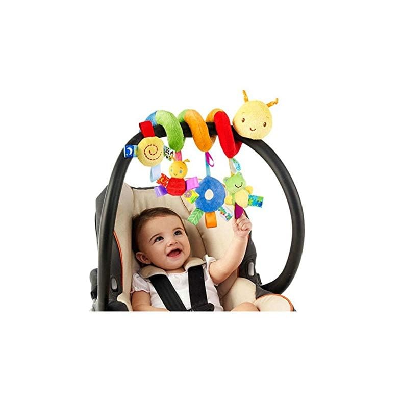 LIANGLIDE Baby Car Seat Toys Spiral Car Seat Toy Plush Activity Hanging Stroller Toys Crib Bassinet Mobile Toy with BB…