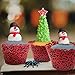 GOLF 100Pcs Christmas Cupcake Wrappers Artistic Bake Cake Paper Filigree Little Vine Lace Laser Cut Liner Baking Cup Wraps Muffin CaseTrays for Wedding Party Birthday Decoration (Red)