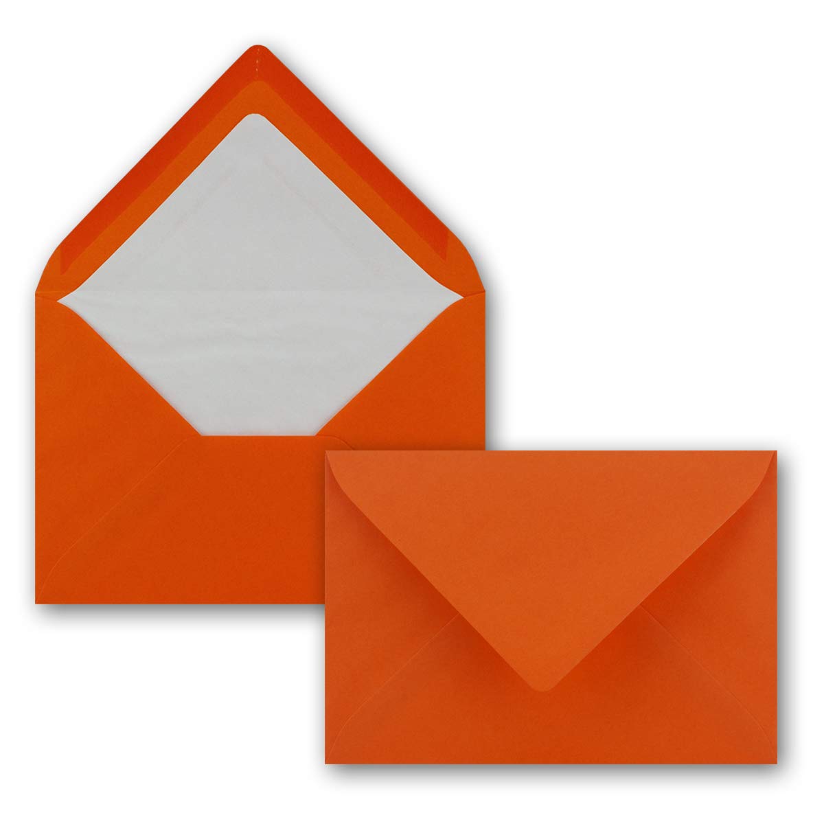 Premier Envelopes Solid Orange C6 Lined with Tissue Paper – 80 g/m² – 114 mm x 162 mm 100gsm – Nassklebung 25 Stück orange