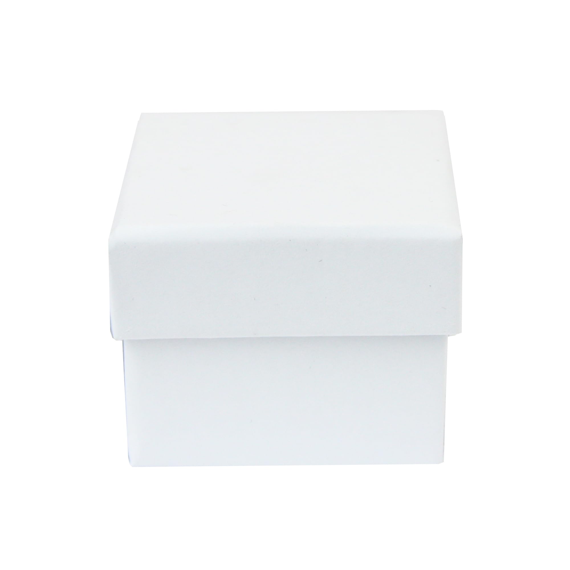 Emartbuy Set of 24 White Square Cardboard Jewellery Ring Boxes, Gift Box for Anniversaries, Weddings, Birthdays Size - 5 cm x 5 cm x 4 cm