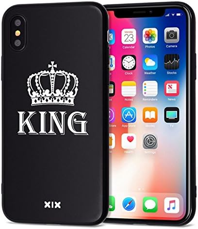 iPhone XS Max Case Queen Slim Fit Black Shockproof Bumper Cheap Cell Phone Accessories Queen & King Design Thin Soft TPU Protective Cover for Women Apple iPhone XS Max Cases Luxury for Girls (01)