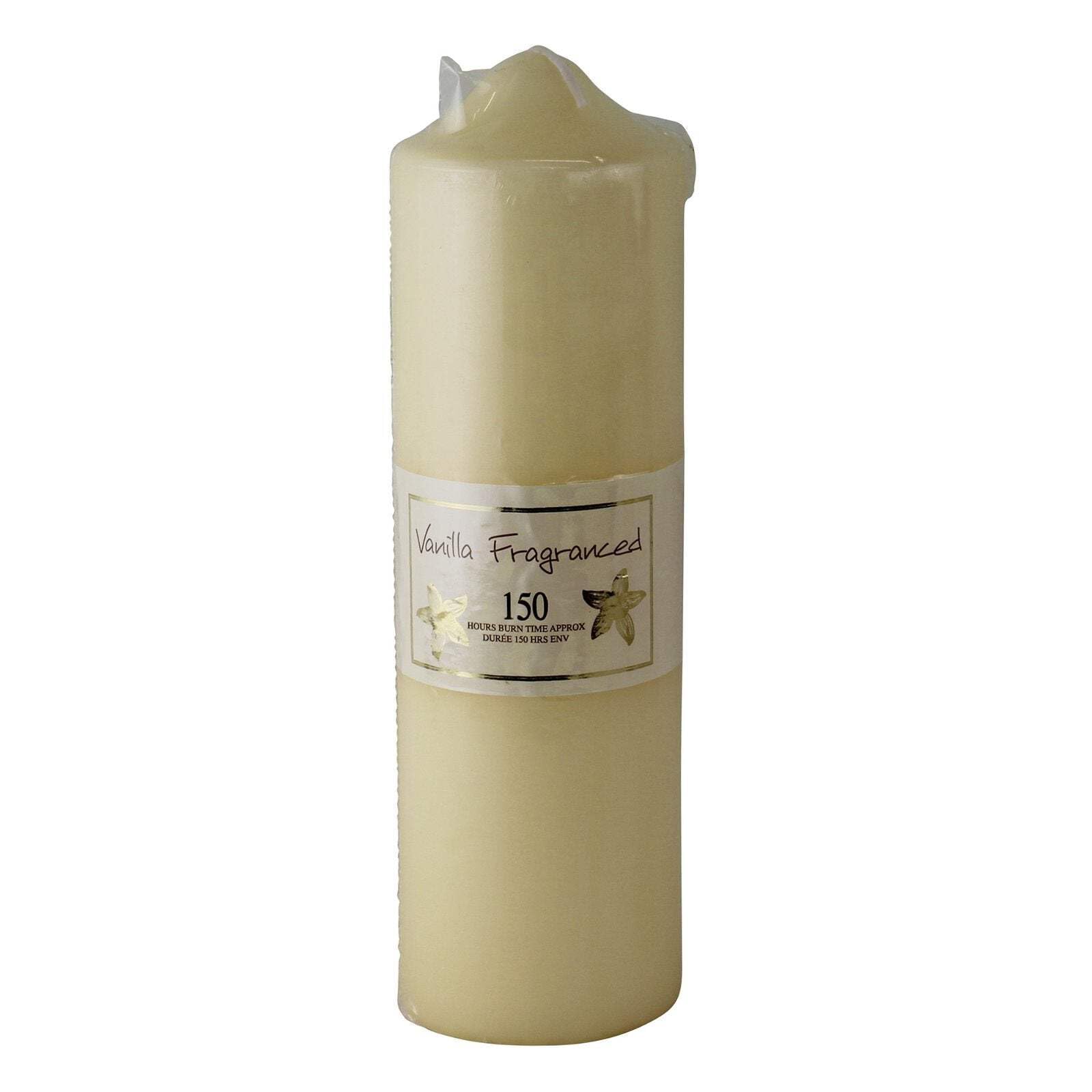 Carousel Home and Gifts 24 x 7cm 150 Hour Overdipped Vanilla Scented Pillar Votive Wax Candle Cream