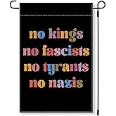 RZHV No Kings Double-Sided Garden Flag for Outdoor House Yard Sign Garden Decor Parade, Equal Kindness Democracy Outdoor Banner, Kindness Social Justice Political Yard Sign Decorations