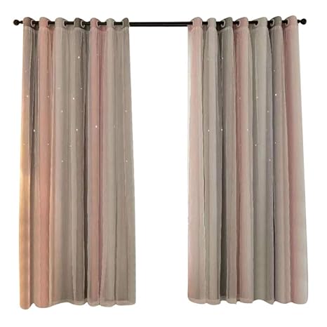 Buy Openwork Stars Blackout Curtains Gauze Sheer Voile Curtain