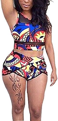 Swimsuits for Women African Print High Waisted Bikini Set Two Piece Bathing Suits