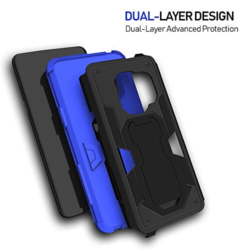 MINITURTLE Case Compatible w/ Clip Case for Samsung Galaxy S9 Case w/ Stand [MAX DEFENSE BLUE SERIES for Galaxy S9 SMG960] Hybrid Shell & Silicone Case for Galaxy S9 w/ Clip 02 Baseball - Thumbnail 4
