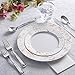Stock Your Home Elegant Plastic Plates with Plastic Silverware - Service for 25 Guests Disposable Plates and Cutlery Dinnerware Set for Wedding, Birthday, Thanksgiving, Holiday, Party (Silver Marble)