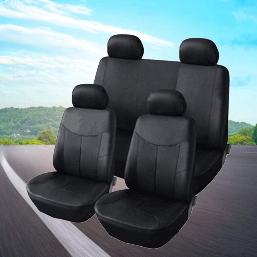 Qianqian Car Seat Covers Pu Leather Material Wear Resistant Durable Faux Leather Universal Car Interior Seat Protector Accessories For Most Car Seats On The Market 9pcs Amazon Co Uk Kitchen Home