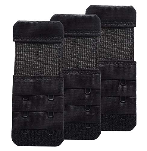 Women Lady Bra Extender 2 Hook Elastic Stretchy Bra Strap Extension Pack of 3
