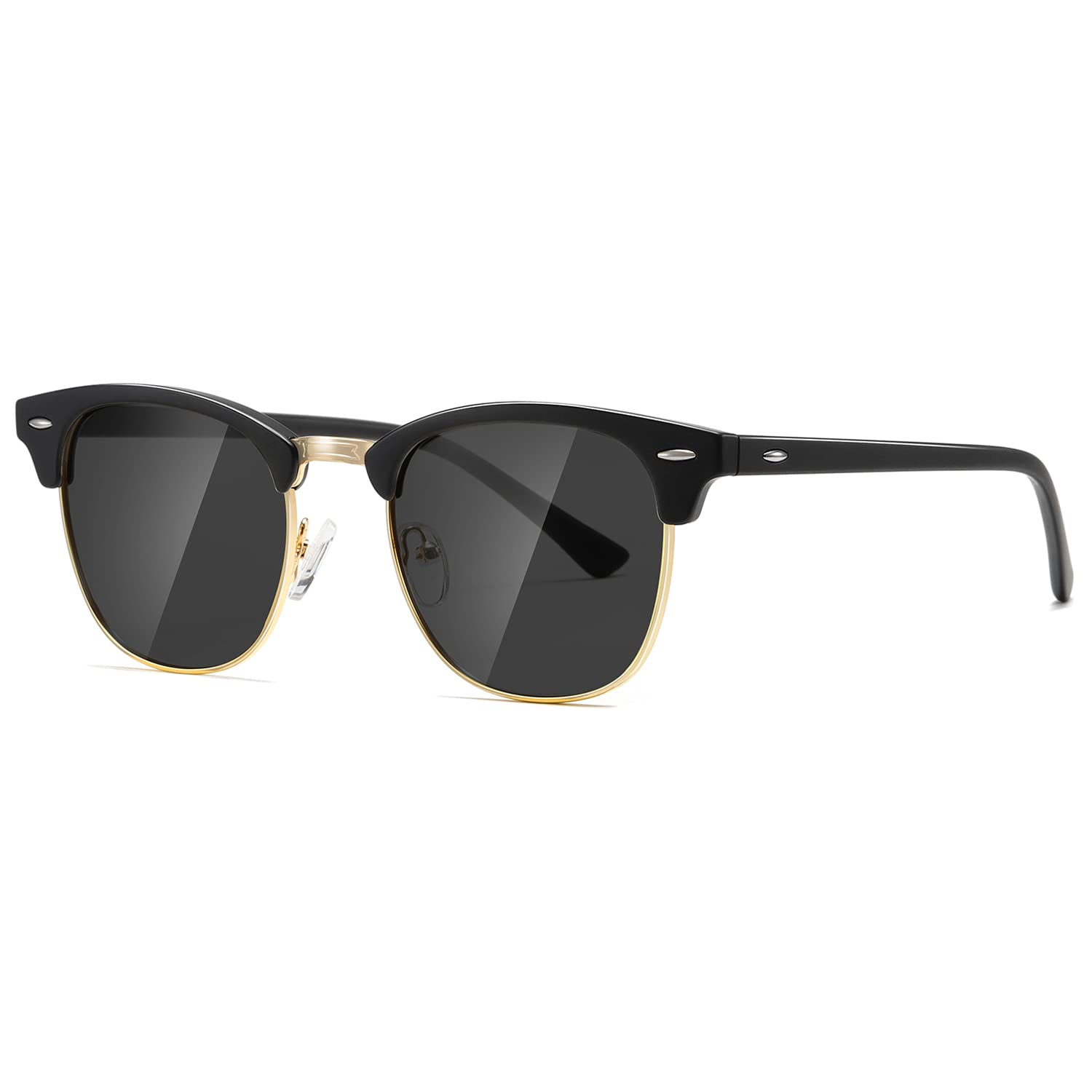Photo 1 of AEVOGUE Polarized Sunglasses For Women And Men Semi Rimless Frame Retro Sun Glasses AE0369 (Matte Black)
