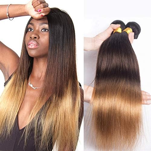 Brazilian Hair 8A Grade Ombre Straight Hair 3 Bundles 300g Remy Ombre Straight Weave Soft Long Hair 22 24 26 inches Brazilian Human Hair Virgin Remy Bundles