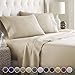 HC COLLECTION Bed Sheets Cal King, Hotel Luxury Platinum 1800 Series Brushed Microfiber Flat Sheet Deep Pocket Fitted Sheet and 2 Envelope Pillowcases, Ultra Soft 4 Pcs Bedding for Hot Sleepers, Taupe