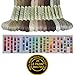 Premium Rainbow Color Embroidery Floss - Cross Stitch Threads - Friendship Bracelets Floss - Crafts Floss - 14 Skeins Per Pack Embroidery Floss, Light Mocha Brown Gradient