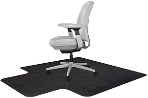 Resilia Office Desk Chair Mat with Lip - for Low Pile Carpet (with Grippers) Black, 36 Inches x 48 Inches, Made in The USA