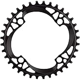 absoluteBLACK 104Bcd Narrow/Wide Chainring Black, 36T | Smoother power and reduced knee strain come standard with the OVAL 1X 104 BCD Premium Chainring