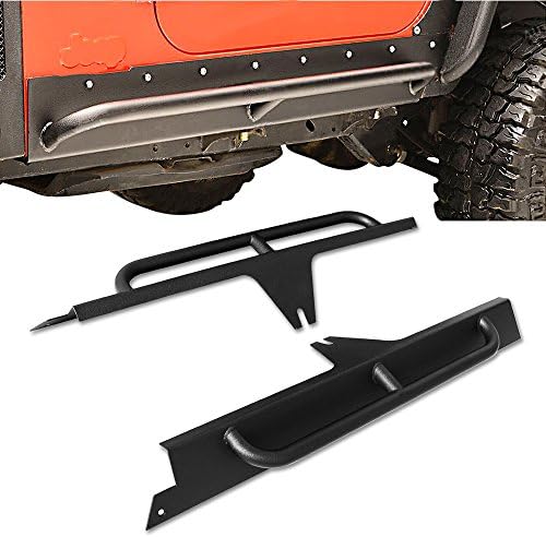 Micropower Side Armor Bars Step Nerf Bar Running Boards Black Rock Coated For 1987-1996 Jeep Wrangler YJ 2 DOOR