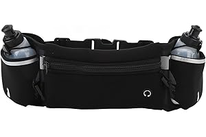 HYEIUIRA Running Belt with Bottles Water Bottle Fanny Pack Multifunction Sports Hydration for Phones Black, Black, Black