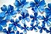24 BLUE Decorative Edible Wafer Paper Flowers © 3 Sizes 1