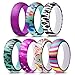 MOKANI Silicone Wedding Ring for Women, 7/4/1 Pack Bohemian Thin Rubber Band, Fashion, Colorful, Comfortable fit, Skin Safe