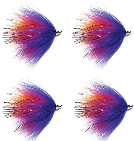 Conehead Popsicle Steelhead and Alaska Fly - 4 Flies Hook Size 1/0 - Steelhead Salmon or Trout Streamer Flies