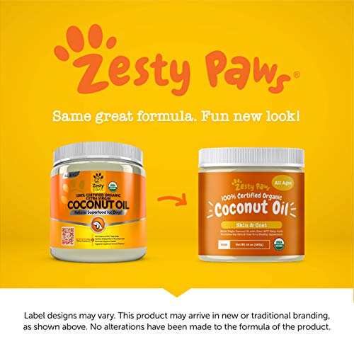 Zesty Paws Coconut Oil for Dogs Certified Organic & Extra Virgin