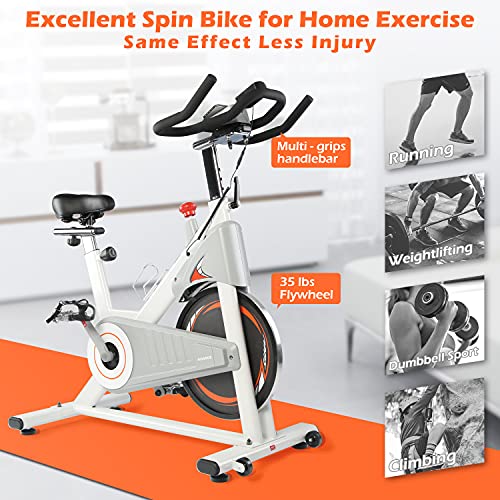 ADVENOR Magnetic Resistance Indoor Cycling Bike, Belt Drive Indoor