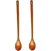 2PCS Long Wooden Spoon, 20 Inch Heat-Resistant Wooden Cooking Spoons with Smooth Anti-Scalding Handle, Kitchen Utensils with