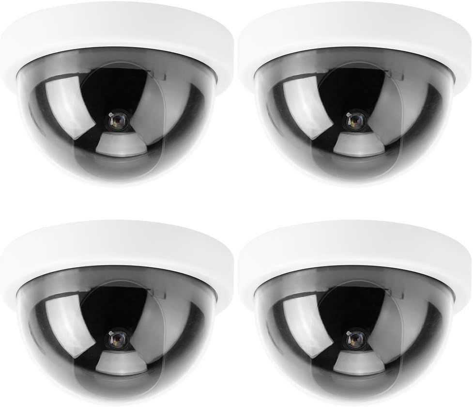 4pcs High Simulation CCTV Surveillance Cameras Red Flashing Led Light
