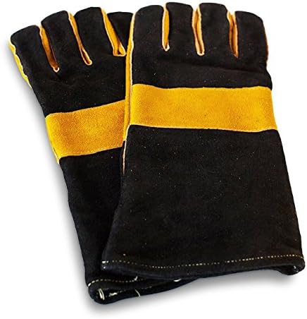 Welding &amp; Barbeque Gloves 14" by Sentinel Safety Equipment, Extreme Heat Resistance, Durable, Flexible &amp; Comfortable, Quality Leather, Kevlar Stitching, Perfect Gloves for Welders, BBQ, Gardening