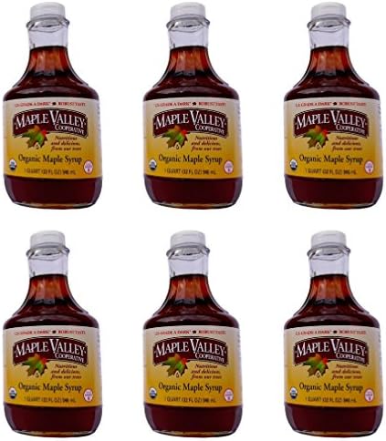 Maple Valley 32 Oz. Organic Maple Syrup - Grade A Dark Robust *Formerly Grade B* in Glass Decanters CASE of 6